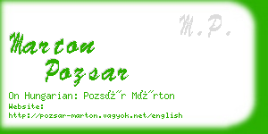 marton pozsar business card